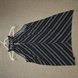 Black and White Striped Sleeveless Shirt